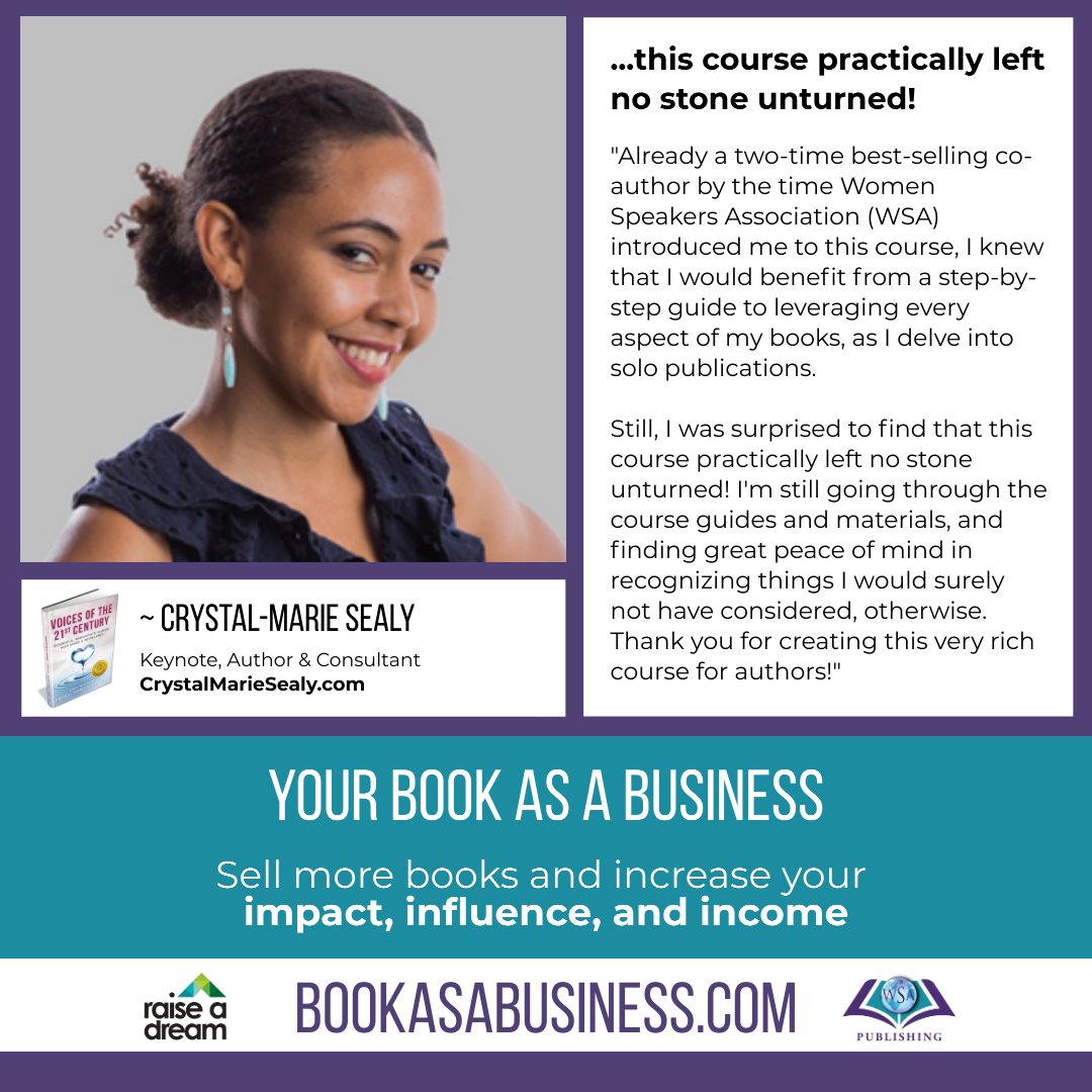 Your Book as a Business - Testimonial - Crystal-Marie Sealy