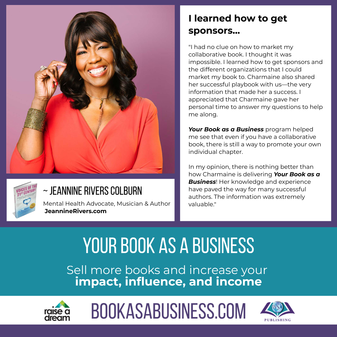Your Book as a Business - Testimonial - Jeannine Rivers Colburn